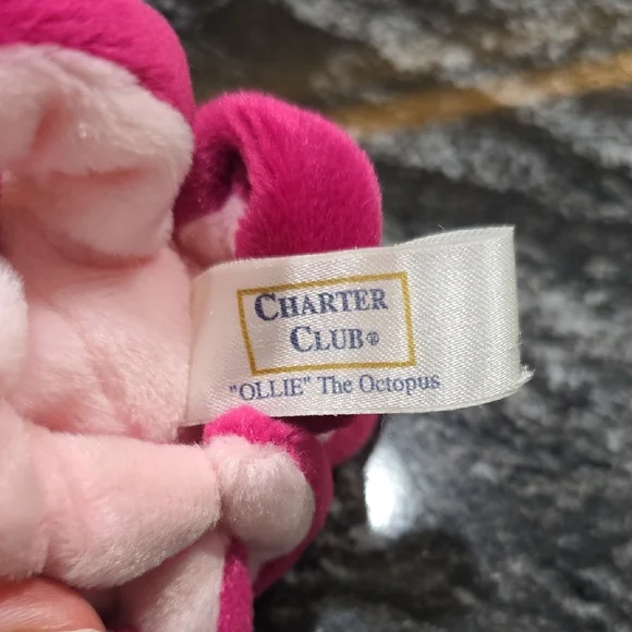 Charter Club Fuchsia Plush Octopus - Picture 3 of 5